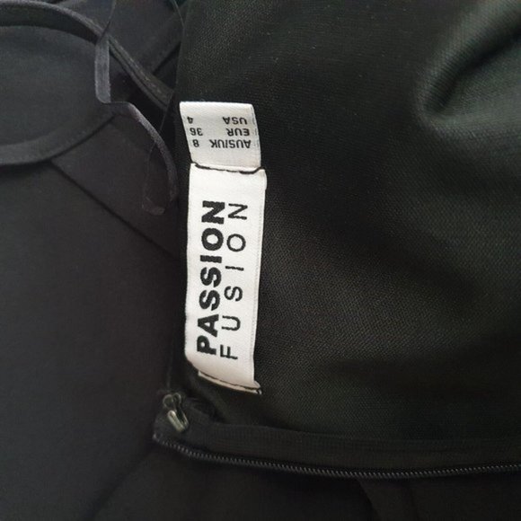 Passion fusion midi dress Sze 8 black Mesh Cami cup detail bodycon cocktail sexy - Picture 7 of 8